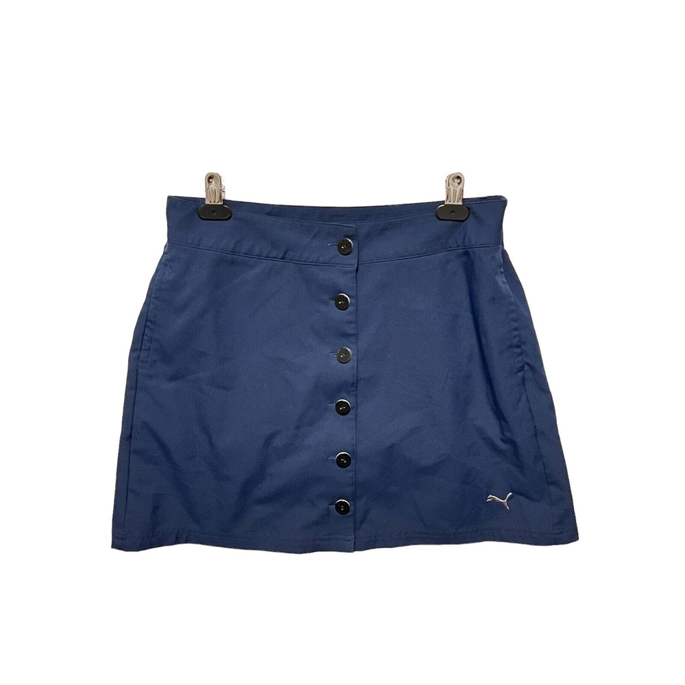 Puma Pounce Skort Peacoat Navy blue button up front button down 573913-02 size 6